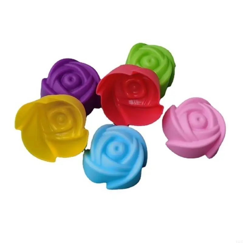 Baking Molds Silicone Forms Flower Shaped Cake Moulds Heat Resistant Baking Tool Easy to Clean Bakeware for Cake Dessert X3UC