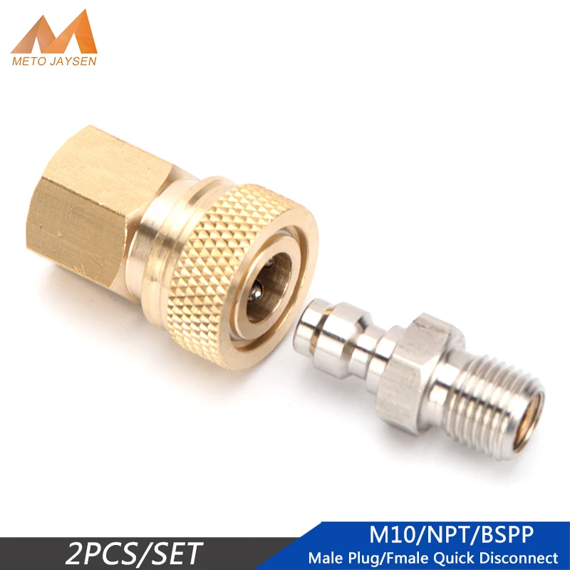 BSPP M10 NPT Thread Plug Connectors 8mm Filling Head Quick Disconnect Air Refilling Coupling Quick Release Fittings Socket 2pcs