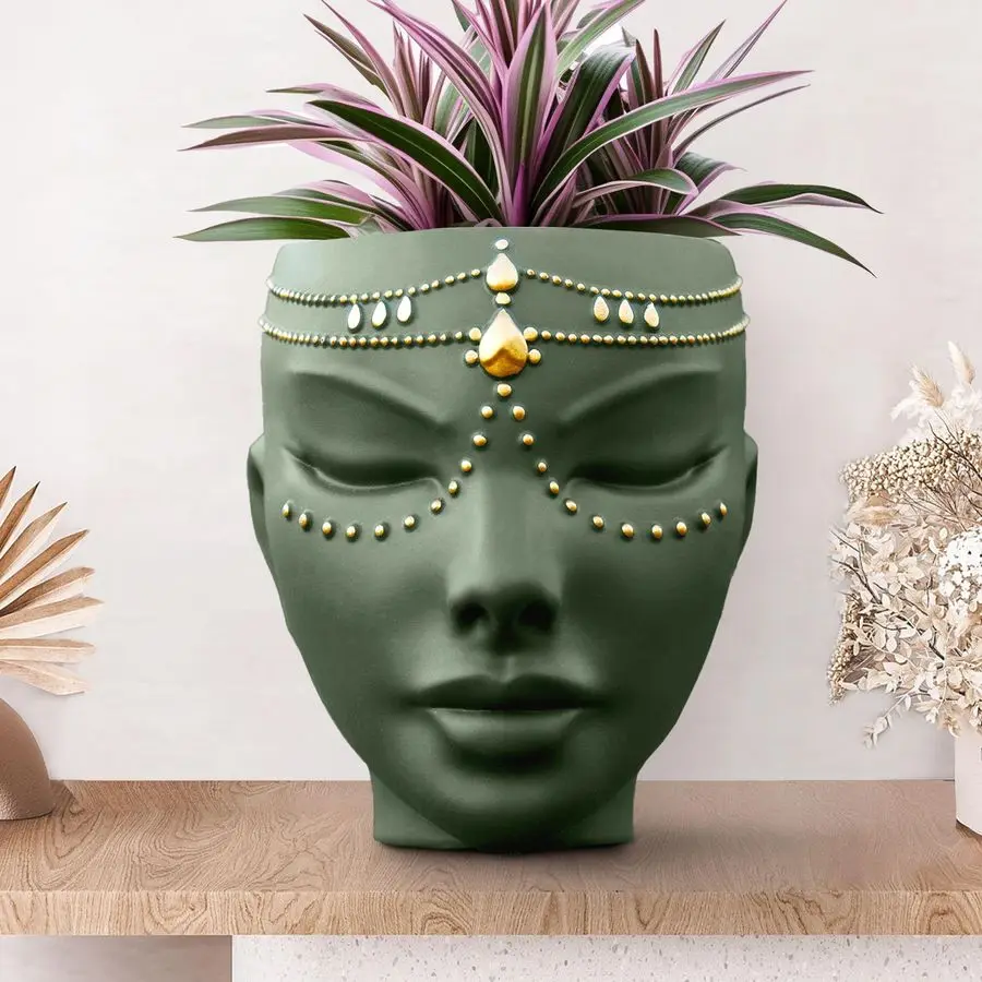 

Linda Head Planter Indoor amp Outdoor Home Decor Gifts for Plant Lovers for Flat Surface or Wall Mount Unique Face Planter for F