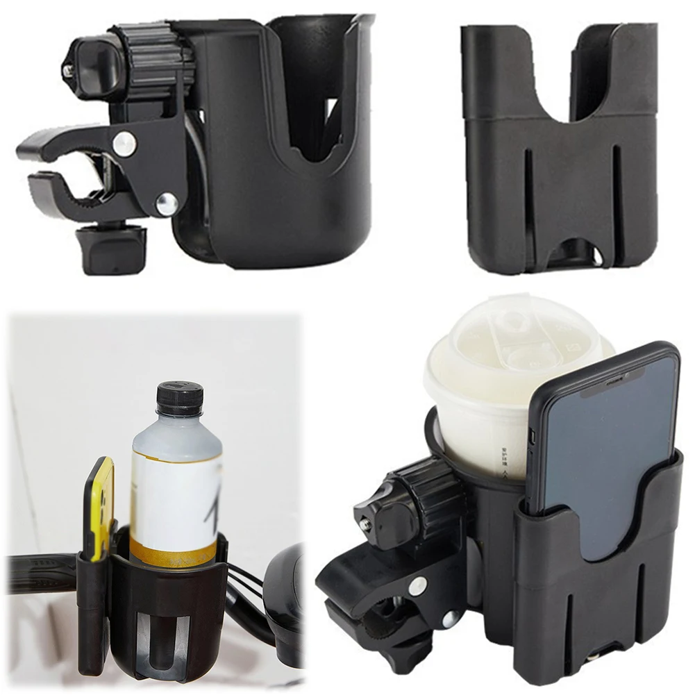 Portavasos 2 en 1 para Teléfono, Portavasos para Carrito de Bebé con Soporte para Teléfono, Portavasos para Carrito de Golf, para Silla de Ruedas, Bicicleta, Andador, Scooter