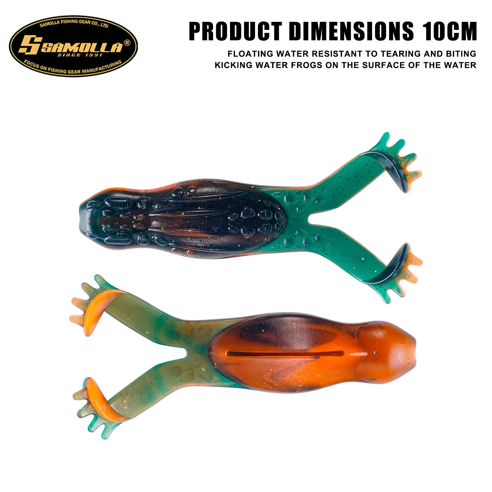 CAZULO Splash Frog Köder – Hochelastischer schwimmender Topwater-Frosch-Skip-Kast-Köder für Schlangenkopf, Barsch und Weed Guard – Weiche Angelköder