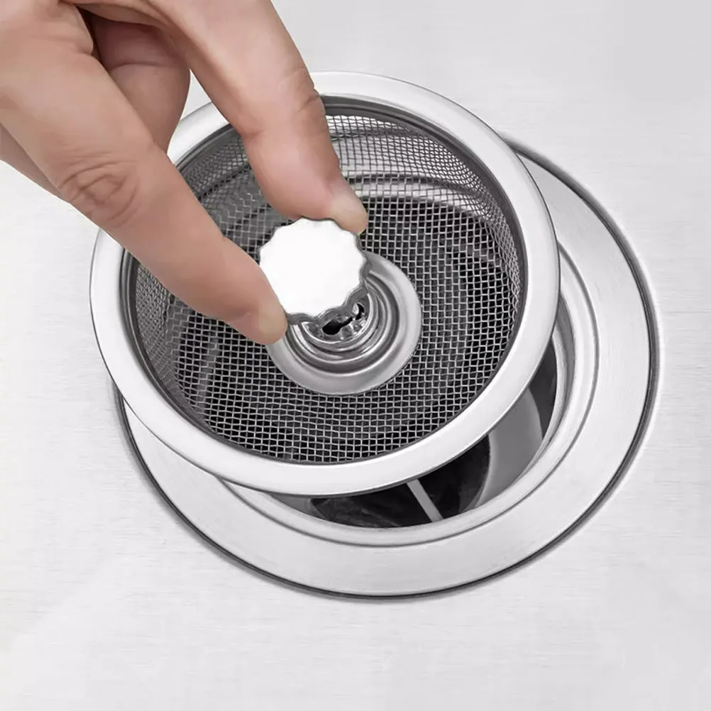 

Набор из 3 сливных фильтров из нержавеющей стали с мелкой сеткой для кухни и ванной комнаты, предотвращающие засоры, для улавливания мусора, для бытовых раковин