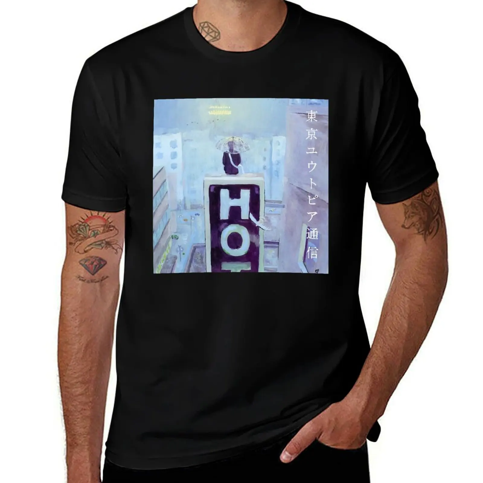 Lamp Band - Tokyo Utopia Telecommunications T-Shirt Large Size Short Sleeve T-Shirt