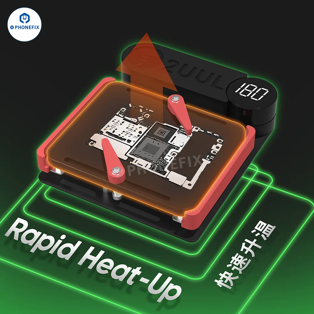 2UUL PH11 Hot Block PCB Pre-Heater 40-250℃ Exact Heat Control for Mobile Phone Motherboard Delamination and Bonding Repair