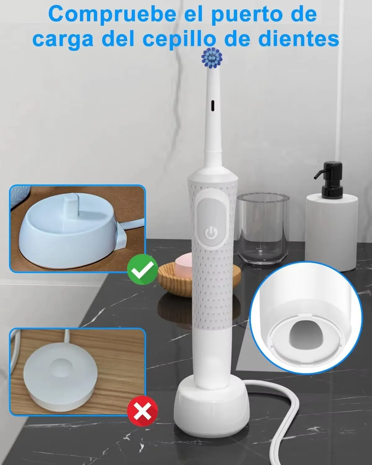 قاعدة شاحن KVIFO مناسبة لفرشاة الأسنان الكهربائية أورال بي سلسلة iO 3 4 5 6 1000/3000/5000/7000 قاعدة شحن حثي مقاومة للماء