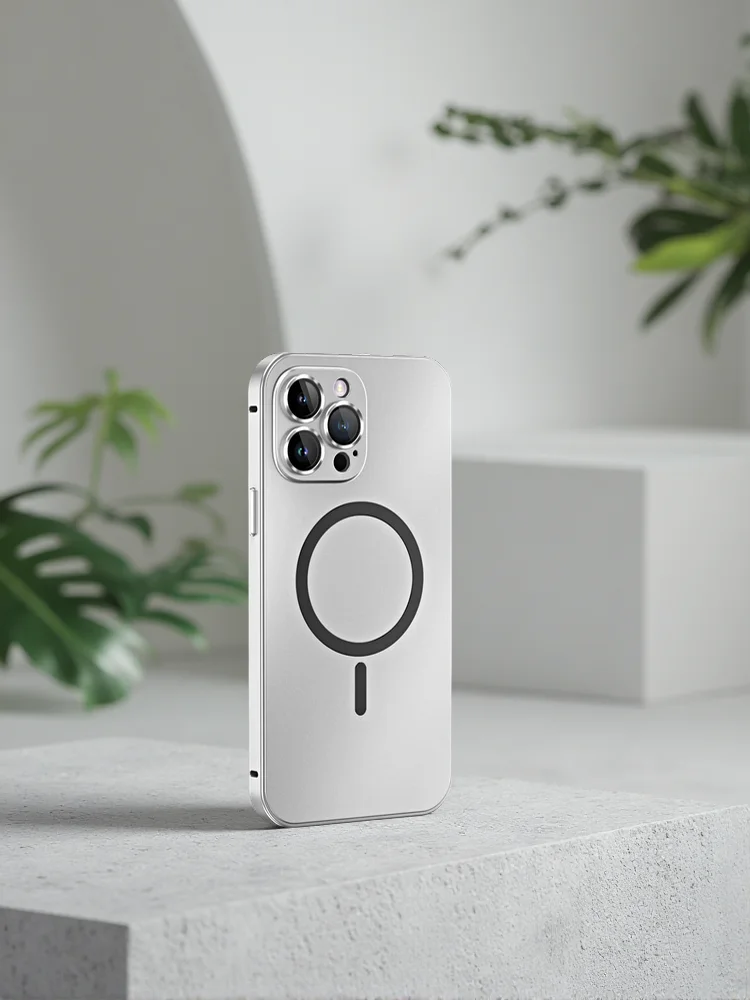 Luksusowe aluminiowe etui magnetyczne na telefon iPhone 12 13 14 15 16 17 18 Pro Max Plus z ochronnym szkłem na obiektyw i metalową obudową. — zdjęcie produktu 7