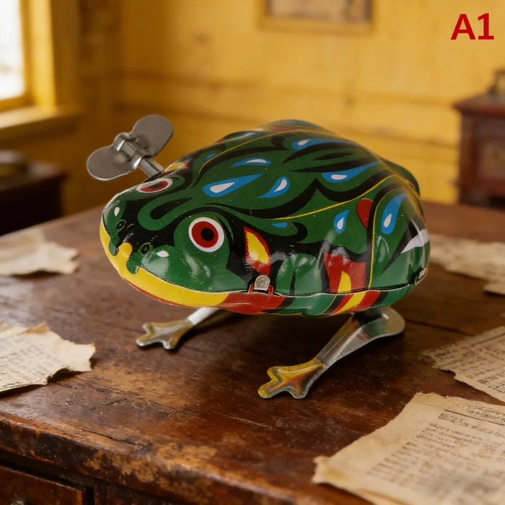 NEW Kids Classic Tin Wind Up Clockwork Toys Jumping Iron Frog Rabbit Cock Toy Action Figures Toy For Children Kids Classic Toy