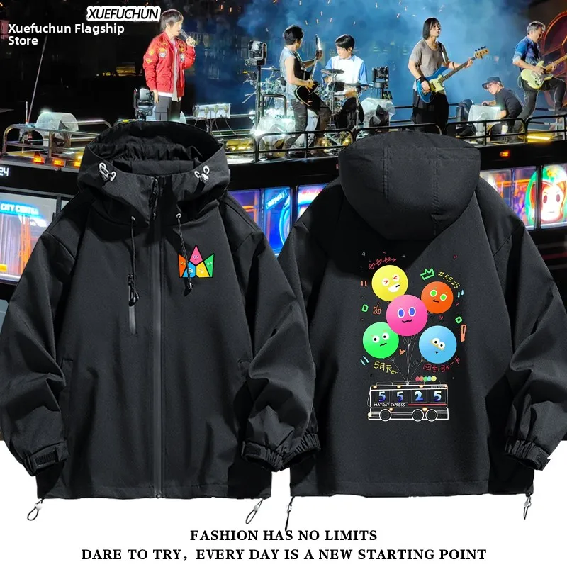 

Mayday Concert 5525, мужское и женское пальто Jaet из ветрозащитного полиэфирного волокна, длинное пальто с капюшоном на молнии