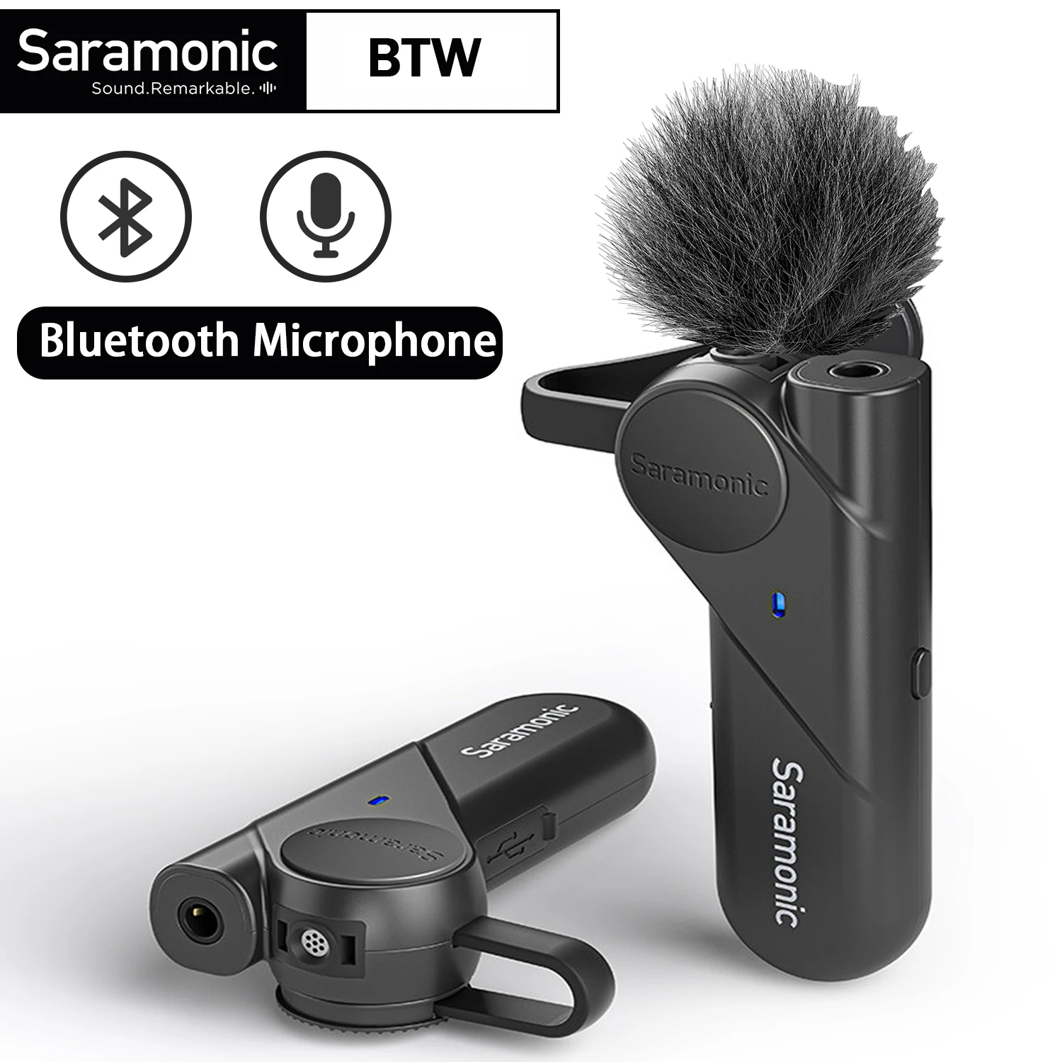 Saramonic Bluetooth Wireless Microphone Professional Lavalier Studio Mic BTW for PC iphone Smartphones  Youtube Live Streaming