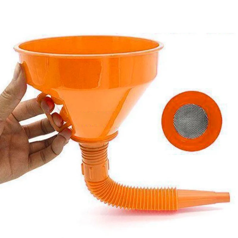 

2-In-1 For Auto Car Motorcycle Bike Truck ATV Refueling Funnel With Strainer Can Spout For Oil Water Fuel Petrol