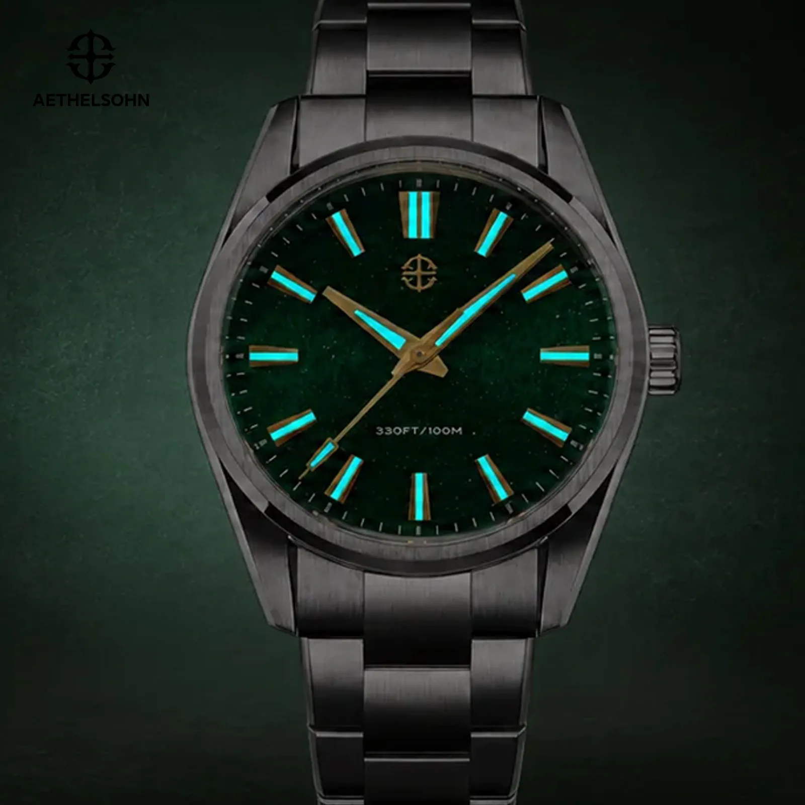 AETHELSOHN TERRA VERDANT STARDUST Watch Men Luxury Sapphire Crystal TMI VH31 Quartz Wristwatch 38.5 Waterproof Luminous Watches