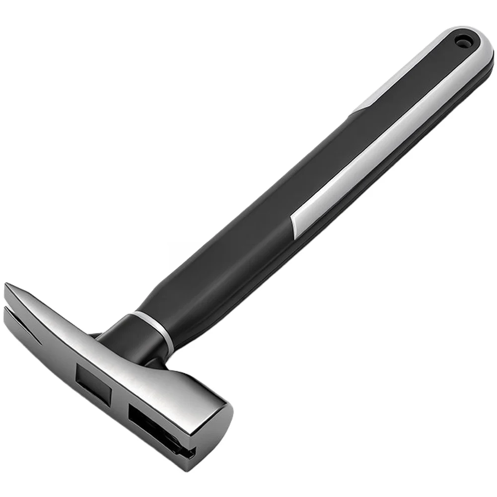 Shock Absorbing Rubber Handle Claw Hammer with Magnetized Tip for Stable Nail Alignment and Controlled Striking Force