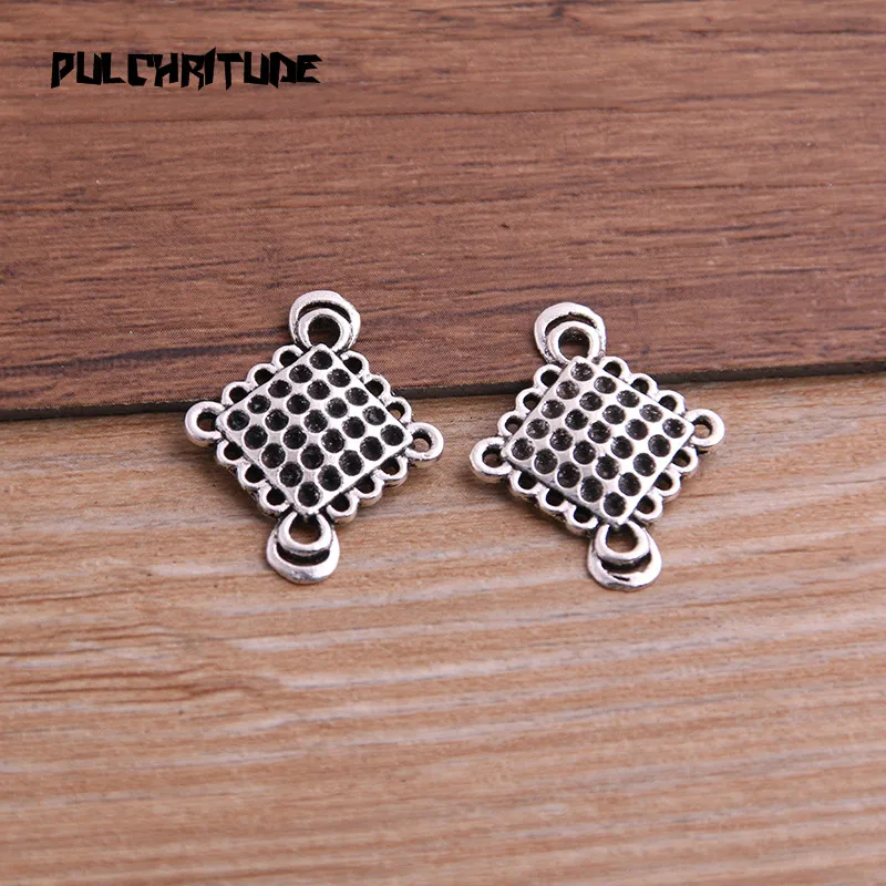 20pcs 19*24mm Two Color  Zinc Alloy Necklace Charm Jewelry DIY Hollow Chinese Knot Connector Pendant Necklace