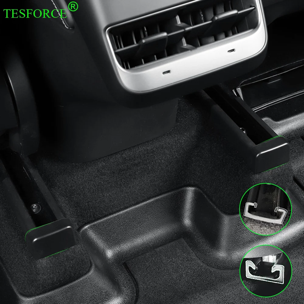 Voor Tesla Model Y/3 2018-2024 4 Stuks Achterbank Slide Rail Anti-Kick Rubberen Plug Beschermhoes autostoel Rail Anti-Blocking Cover