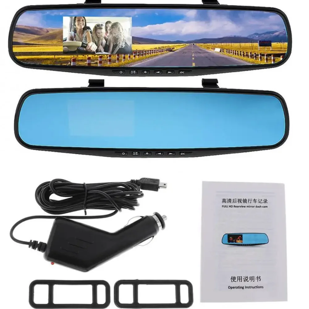 

2.7" Car Dvr 1080p Camera Lcd Hd Auto Camcorder Dash Cam Video Recorder Rear View Mirror Vehicle Automobile Dvr Motion Detection