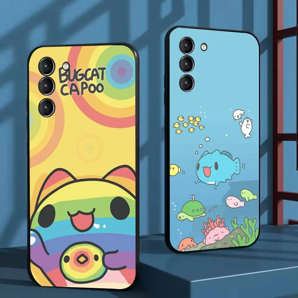 

Blue Bugcat Capoo Phone Case For Samsung Galaxy A73,91,80,72,51,53,52,71,22,5G,Note,J7,8,9 Soft Black Cover