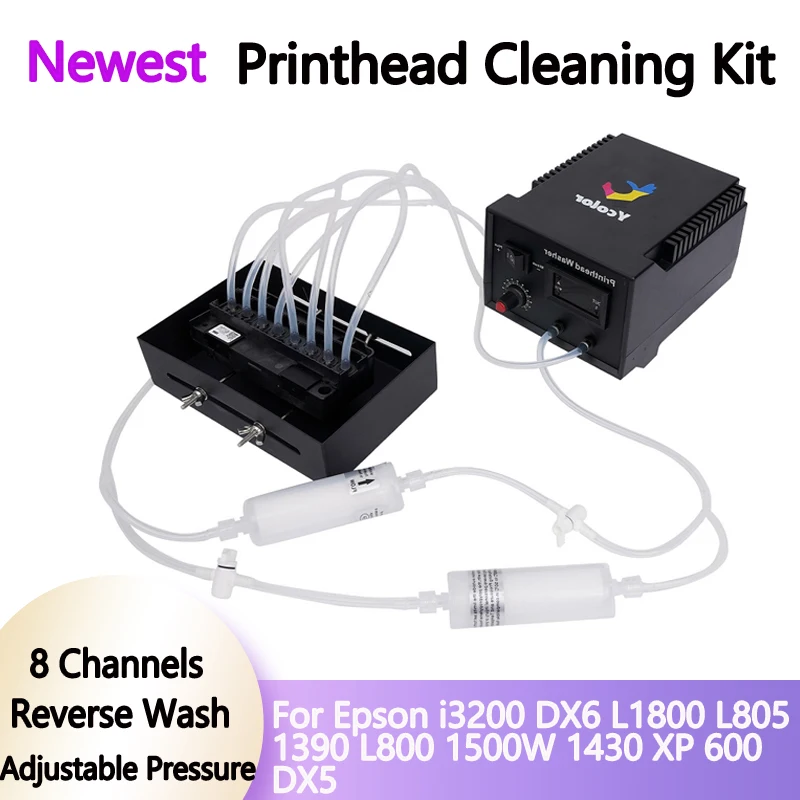 

i3200 i1600 DTF Printhead Clogged Cleaning Machine Cleaner Kit Washer For Epson DX5 XP600 L1800 L805 1390 UV Printer Head Unclog