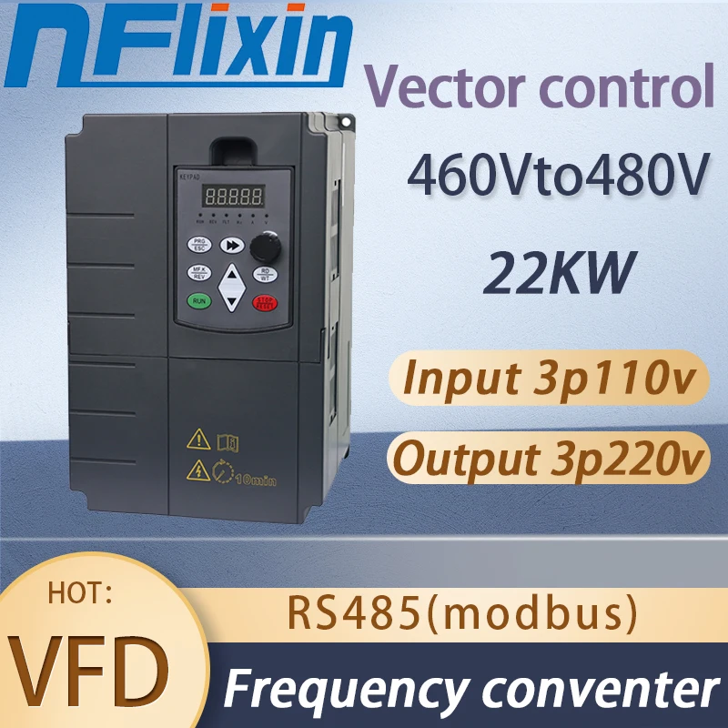 VFD Variable Frequency Drive Converter inverter 22KW 30HP VFD 460V-480V Motor Speed ​​​​​​Controller