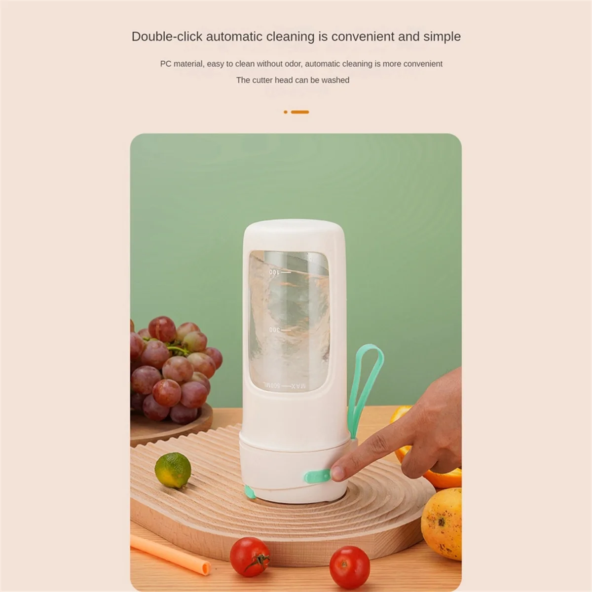 

500ML Portable Blender Electric Juicers Fruit Mixers USB Rechargeable Smoothie Mini Blender Personal Juicer 10 Cutter