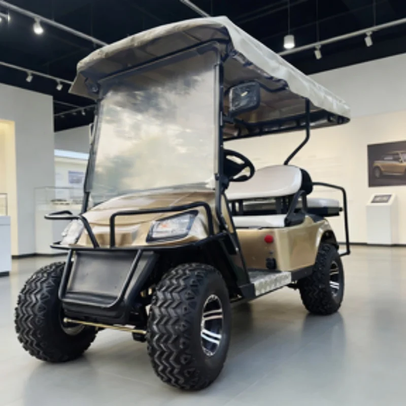 

High Speed Electric Golf Cart 4-Seater 60V/72V 4/5/7KW Motor For Private Club VIP Use Rain Cover 12-Inch Off-Road Tires