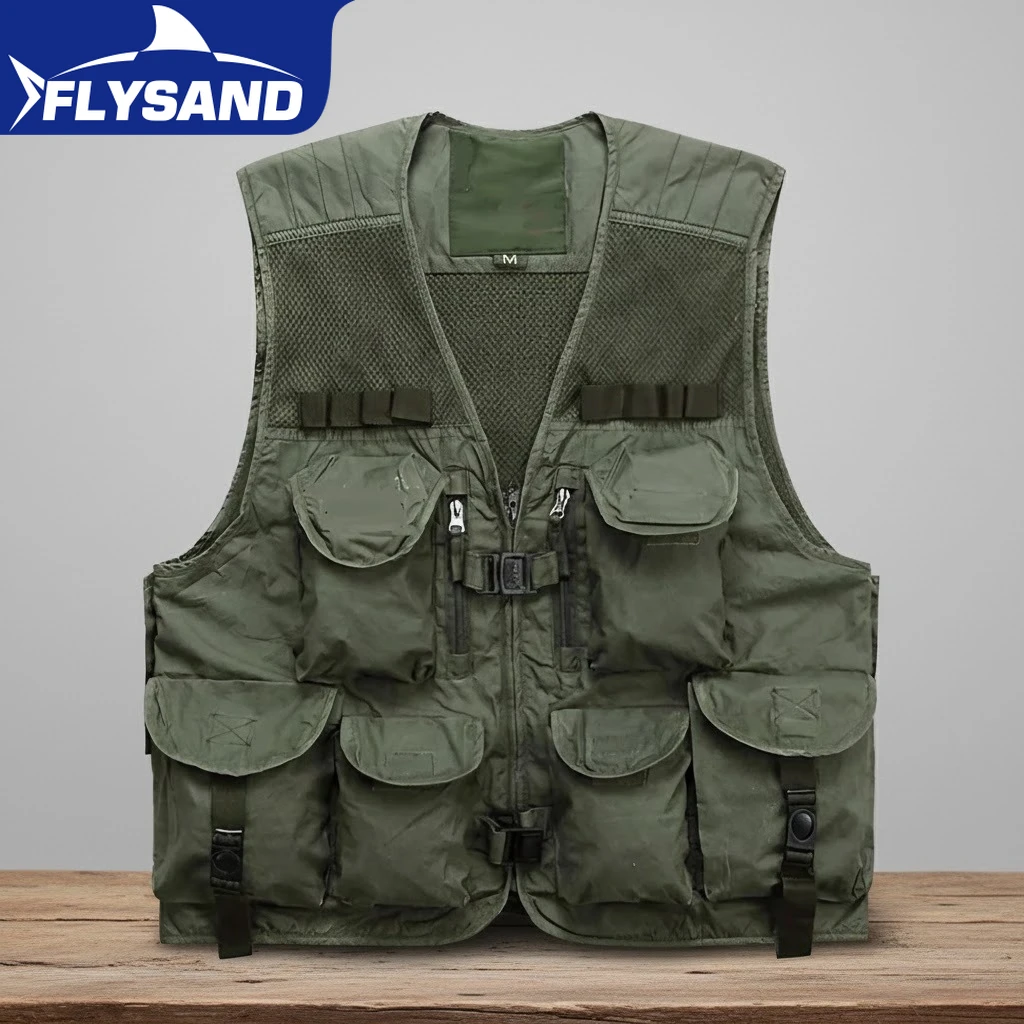 

Men's Outdoor Fishing Vest 10 Pockets Breathable Mesh Fabric High-Quality Perfect for Fishing Hunting