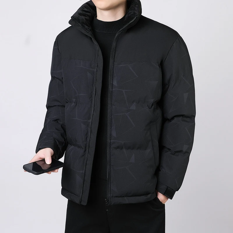 

Winter Cotton-padded Men Trend Fashion Hooded Youth Leisure Sports Plus Velvet Down Padded Jacket Warm Cotton-padded Coats