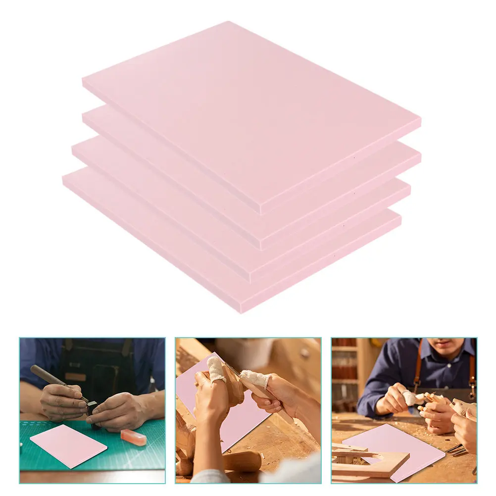 4Pcs Rounded Edge Rubber Carving Blocks for Creative DIY Rubber Stamps Making Scrapbooking Cards Invitations Craft Accessories