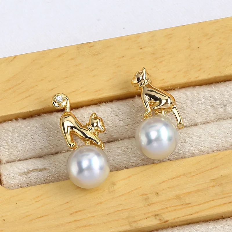 1Pair E229 Gold Plated Copper S925 Silver Needle Pearl Stud Earrings Findings Jewelry Making DIY Jewelry Accessories