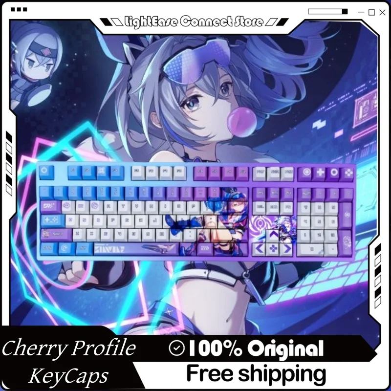 New Honkai: Starrail Silver Wolf Theme Keycaps 120 Key Cherry Profile Pbt Mechanical Keyboard Cartoon Anime Game Gift Keycaps