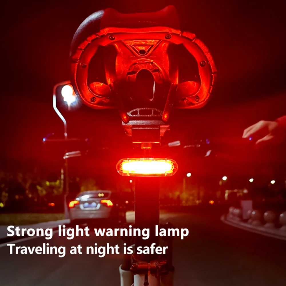 Mountain Bike Usb Rechargeable Cob Tail Light Night Riding Warning Light Cycling Led Rear Tail Wolf Star
