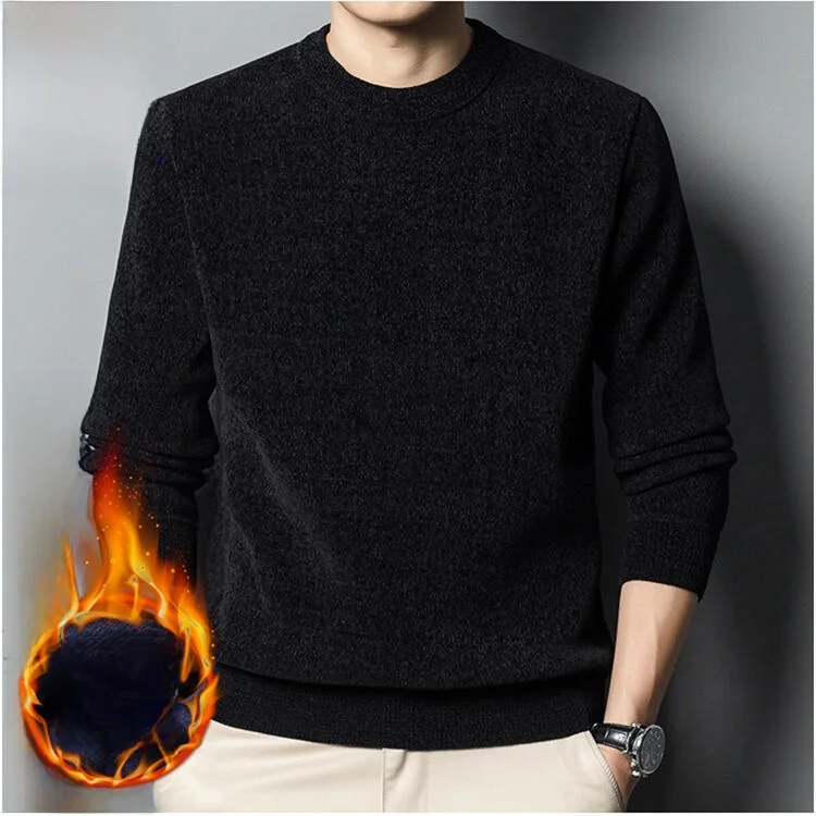 

Men's Thiened Fce Knitwear Sweater Winter Warm Inner irt High Collar Nine Sve Length Polyester Fiber Daily Wear