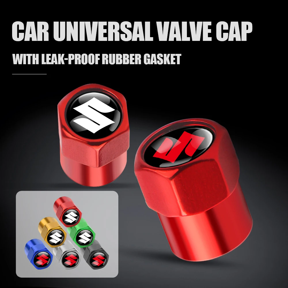 

4Pcs Metal Car Wheel Tire Valve Caps Air Stem Covers Accessories For Suzuki Swift Sport Vitara Jimny Alto Splash Wagon Baleno