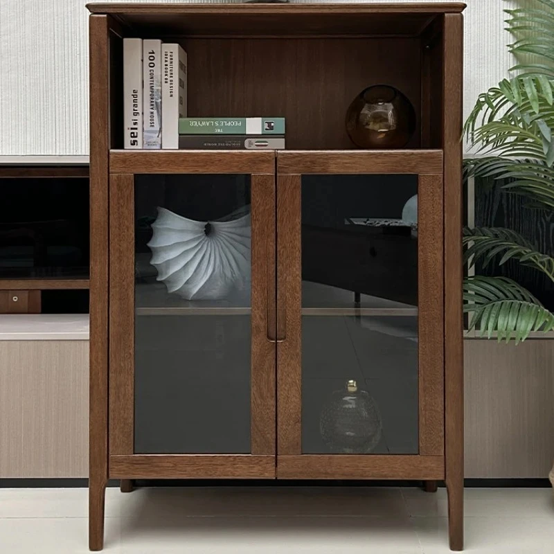 

Простой современный ореховый обеденный шкаф для гостиной, домашнего использования, винный шкаф из цельного дерева, небольшой шкафчик для хранения