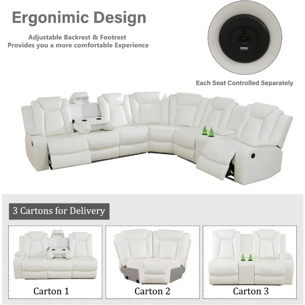 Power Reclining Sectional Sofa with USB Chargers and Storage Console 5 Seeab5962a0f742218da24cf6aac7305cC Power Reclining Sectional Sofa with USB Chargers and Storage Console