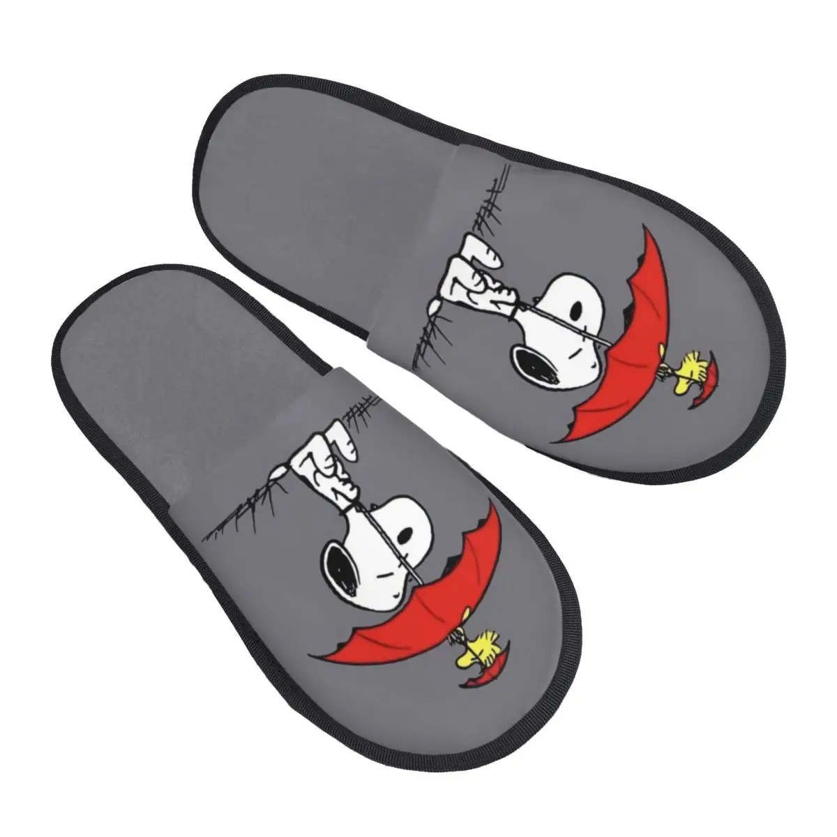 Zapatillas de casa personalizadas para mujer, zapatos cómodos de espuma viscoelástica sin cordones para dormitorio, s-snoopys Woodstock