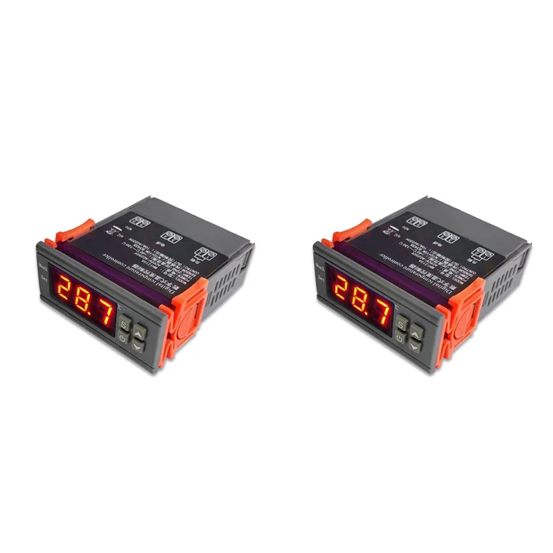 

【Горячая продажа】2X MH1210W цифровой регулятор температуры AC90-250V 10A 220V термостат-регулятор с датчиком, контроль нагрева и охлаждения