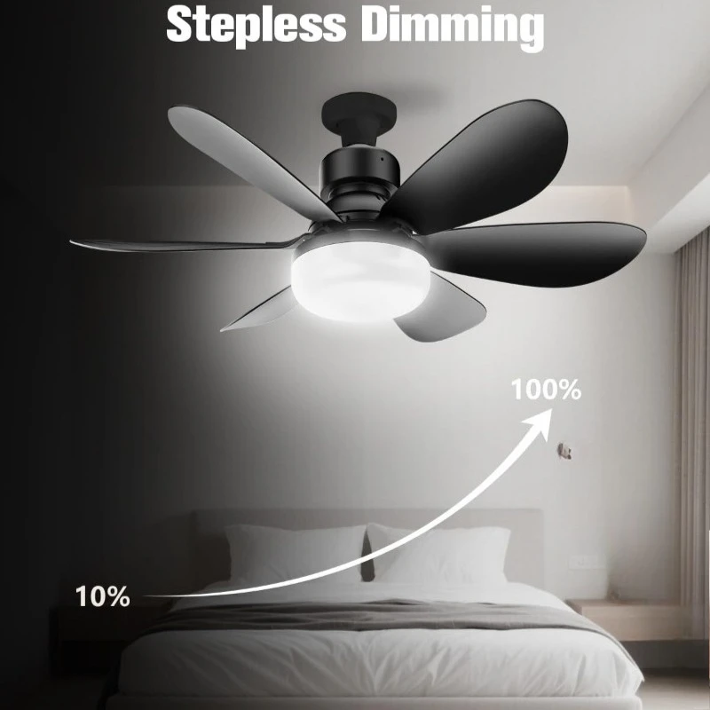 30W/40W Ceiling Fan with Remote Control LED Light Fan E27 Base, Intelligent Silent Ceiling Fan for Bedroom and Living Room