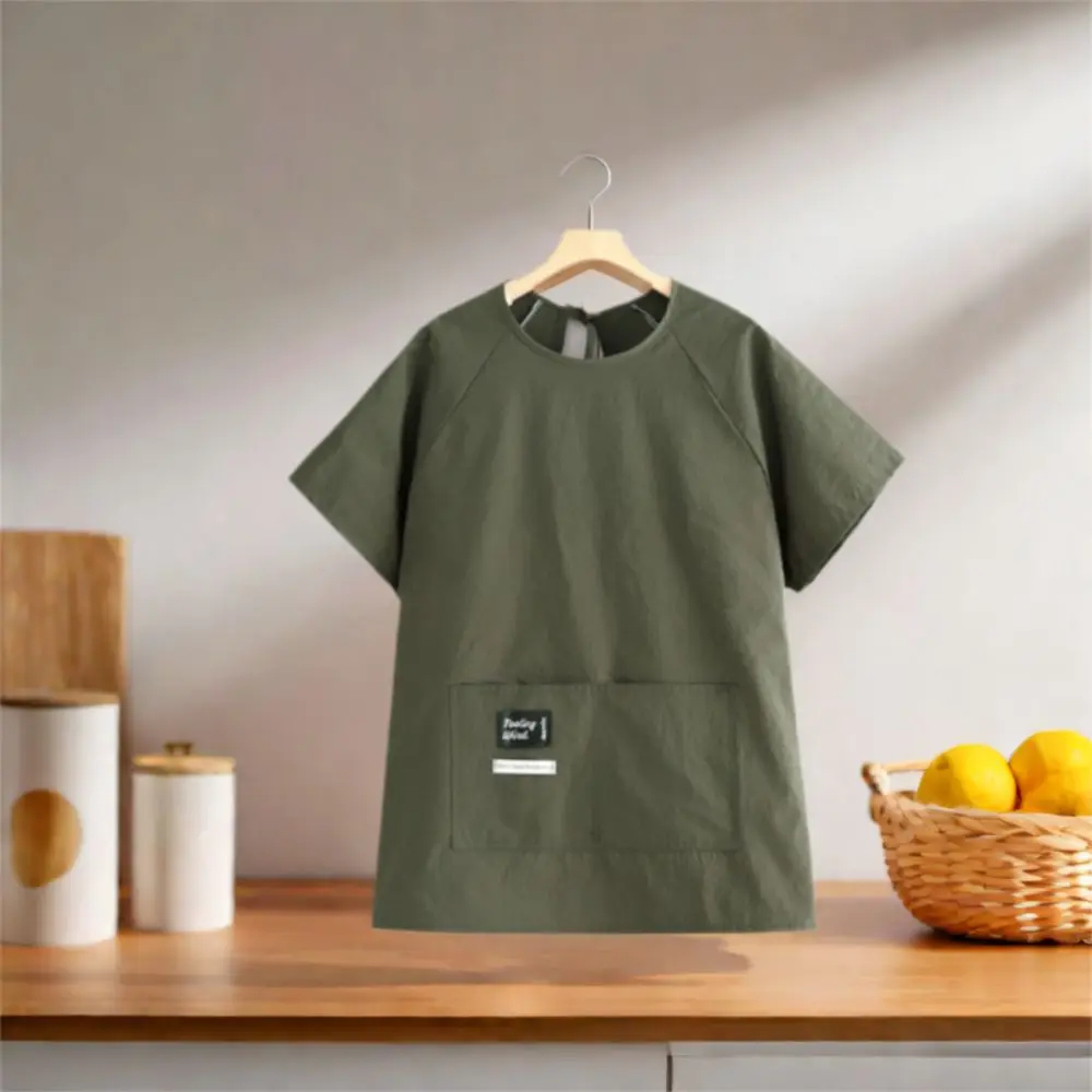 Durable Waterproof Short Sleeved Apron Solid Color Soft Cooking Apron Comfortable Oilproof Half Sleeved Work Clothes Baking