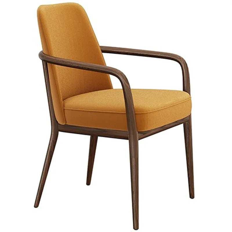 

New Chinese-style leisure chair Solid wood office leather Study Simple modern