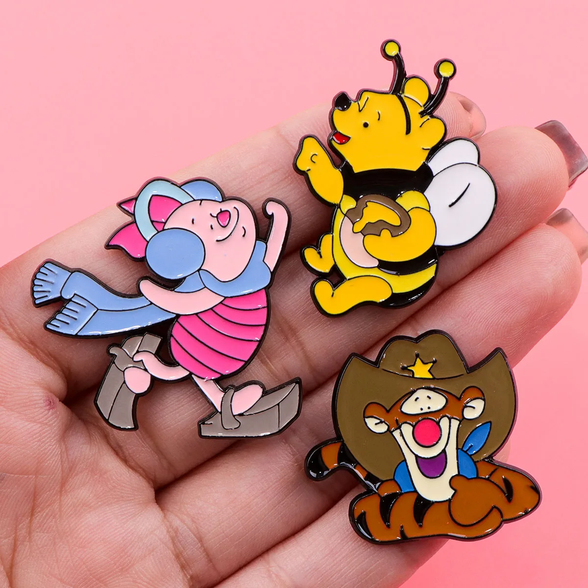 

3pcs Good Friend Enamel Pin Badge On Backpack Lapel Pins Cartoon Anime Brooches for Jackets Clothes Accessories Kids Gift