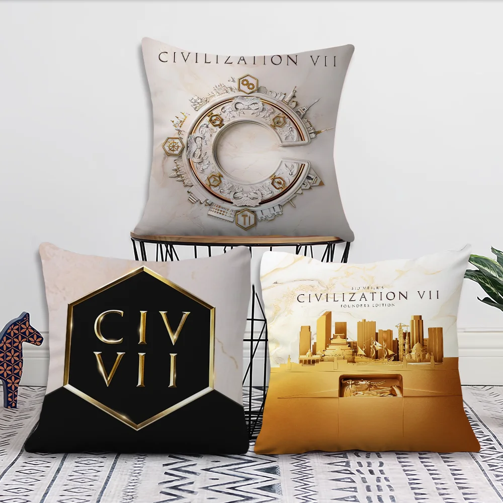 

CC-ivilization VII Decoration Room Home Sofa living Office Car Nordic Simplicity Game Pillow Cover