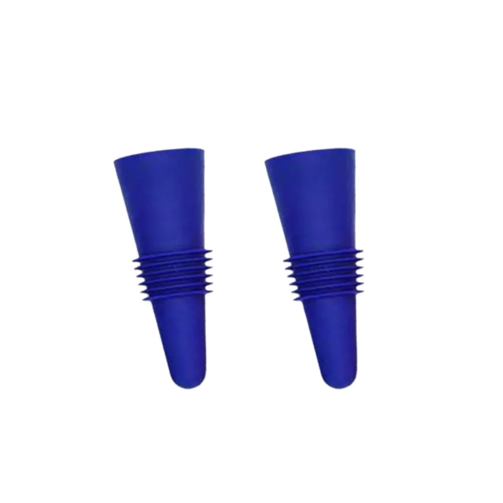 

2pcs Creative Conical Silicone Wine Bottle Stopper Leak Proof Sealed Champagne Cap Reusable Wine Cork Seasoning Bottle
