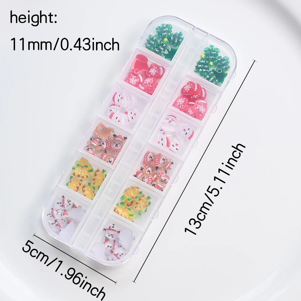 30/36/50/60 Pz 3D Natale Pendenti E Ciondoli Del Chiodo Del Fumetto di Babbo Natale Alce Pupazzo di Neve Albero di Natale Campana Unghie artistiche Decorazioni FAI DA TE forniture 1