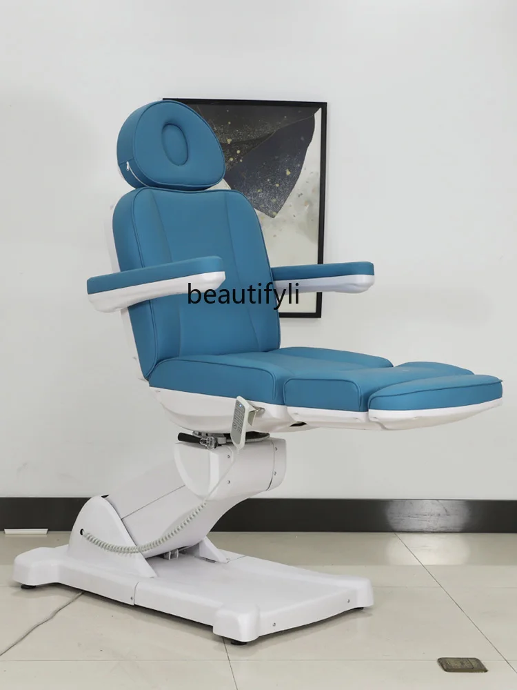 Multi-Functional Electric Beauty Bed Beauty Folding Bed Tattoo Bed High-End Beauty Salon  Split Leg Rotating Pedicure Chair