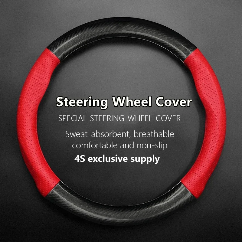 Car Steering Wheel Cover Leather Carbon Fiber For Jeep Liberty KJ KK 2002 2003 2004 2005 2006 2007 2008 2009 2010 2011 2012