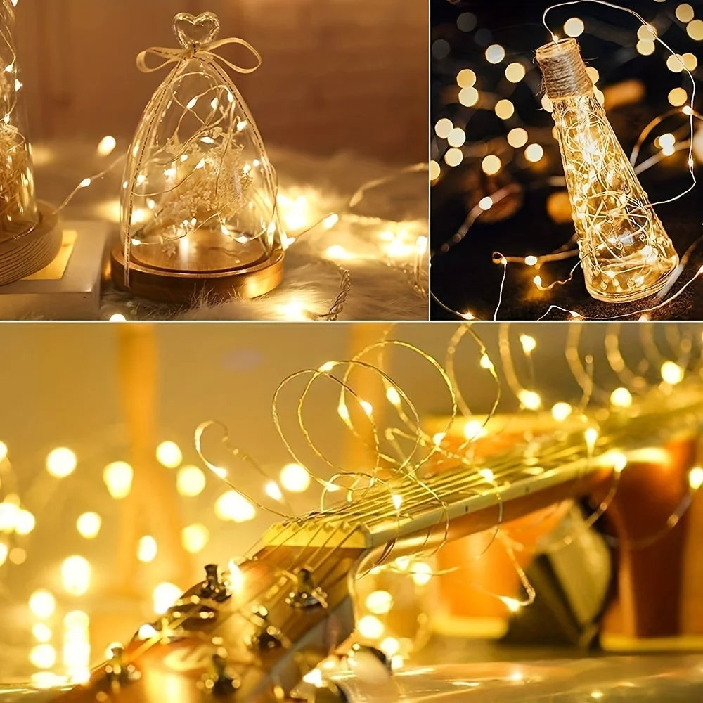 LED Copper Wire String Lights USB Powered With Remote Control 8 Lighting Modes Fairy Light For Weddings Party Room Home Decor