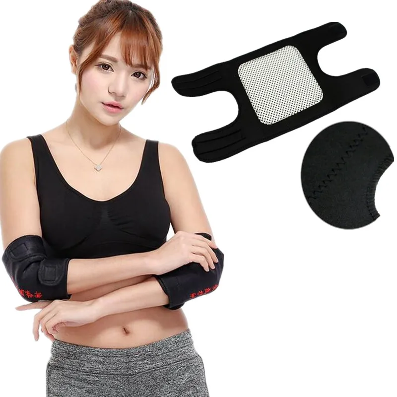 2Pcs Tourmaline Self Heating Elbow Pads Magnetic Therapy Kneepad Pain Relief Arthritis Brace Support Patella Elbow Sleeves Pads