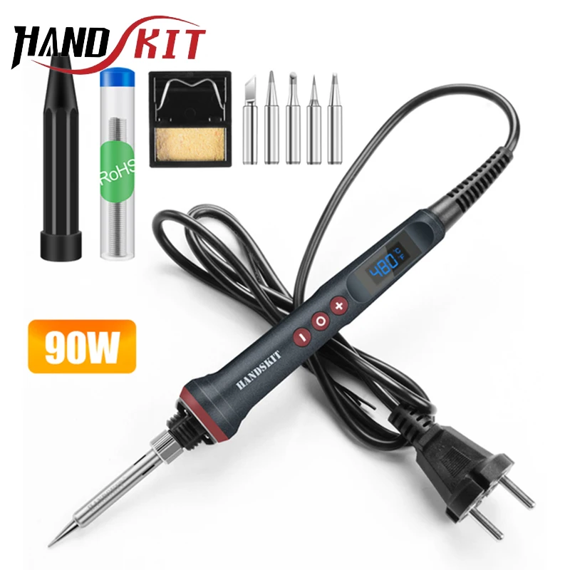 90W Electric Soldering Iron Digital Temperatura Adjustment Auto Sleep Internal Ceramic Heating Electronic Welding Tools