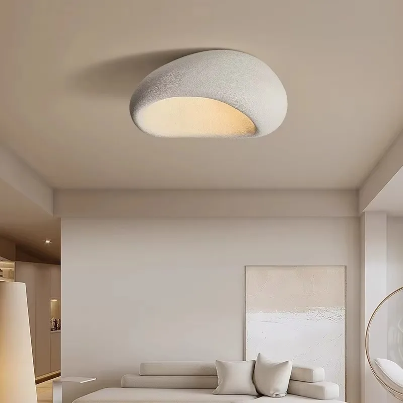 Nordic Minimalist Wabi Sabi Cream Wind LED Ceiling Lamps Chandelier Lustre Living Dining Room Home Decor Bedroom Lights Fixture