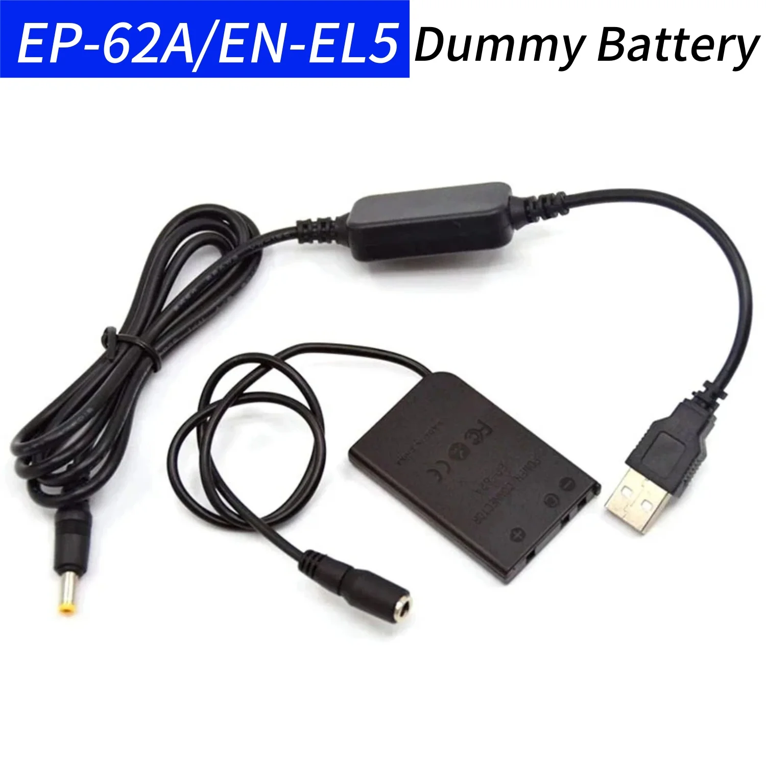 

EP-62A DC Coupler EN-EL5 Dummy Battery&USB DC Cable for Nikon Coolpix 5200 5900 S10 P80 P90 P100 P500 P510 P5000 P5100 Camera